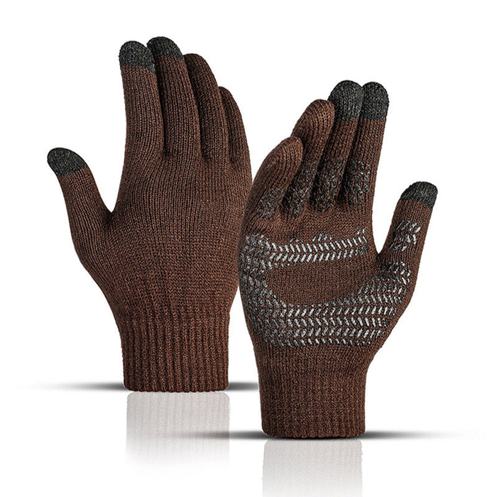 Wholesale Acrylic Spandex Knitted Touch Screen Men's Gloves JDC-GS-FanP005 Gloves 梵普 brown one size Wholesale Jewelry JoyasDeChina Joyas De China
