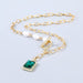 Wholesale acrylic square pendant alloy necklaces JDC-NE-JL122 necklaces JoyasDeChina green Wholesale Jewelry JoyasDeChina Joyas De China