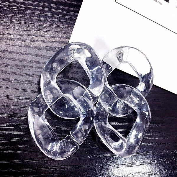 Wholesale Acrylic transparent Chain Earrings JDC-ES-E013 Earrings 奈珠 Wholesale Jewelry JoyasDeChina Joyas De China