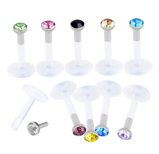 Wholesale Acrylic UV soft rod color drill lip nail transparent lip nail JDC-LS-LX001 Piercings JoyasDeChina Wholesale Jewelry JoyasDeChina Joyas De China