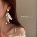 Wholesale acrylic white petal Earrings JDC-ES-BY066 Earrings 宝钰 Wholesale Jewelry JoyasDeChina Joyas De China