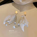 Wholesale acrylic white petal Earrings JDC-ES-BY066 Earrings 宝钰 Wholesale Jewelry JoyasDeChina Joyas De China