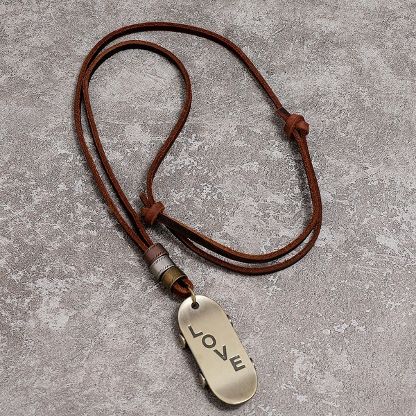 Bulk Jewelry Wholesale adjustable leather LOVE scooter man necklaces JDC-MNE-PK023 Wholesale factory from China YIWU China