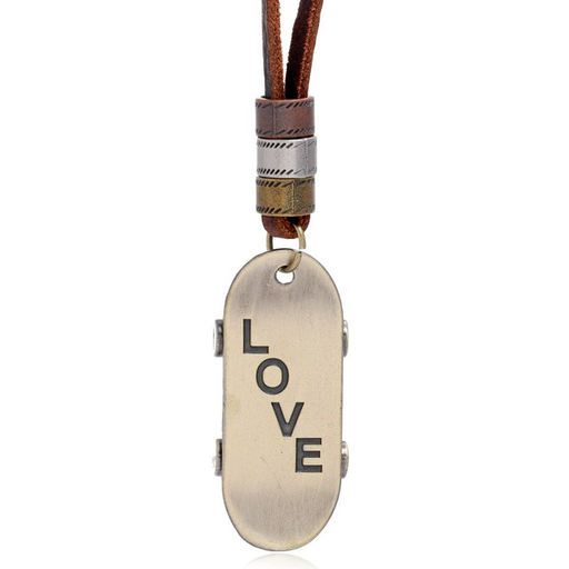 Bulk Jewelry Wholesale adjustable leather LOVE scooter man necklaces JDC-MNE-PK023 Wholesale factory from China YIWU China