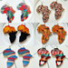 Wholesale African Pattern Geometric Map Wood Earrings MOQ≥2 JDC-ES-AnX001 Earrings 安修 Wholesale Jewelry JoyasDeChina Joyas De China