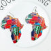 Wholesale African Pattern Geometric Map Wood Earrings MOQ≥2 JDC-ES-AnX001 Earrings 安修 Red Wholesale Jewelry JoyasDeChina Joyas De China
