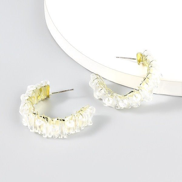 Wholesale Alloy Acrylic C-Shape Earrings JDC-ES-JL709 Earrings ?鹄? Wholesale Jewelry JoyasDeChina Joyas De China