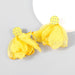 Wholesale alloy acrylic cloth earrings JDC-ES-JL847 Earrings 氿乐 yellow Wholesale Jewelry JoyasDeChina Joyas De China