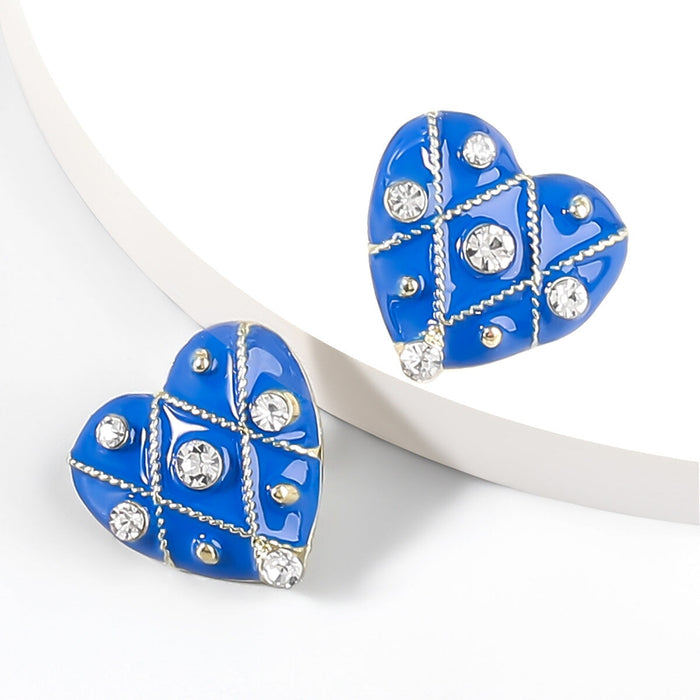 Wholesale Alloy Acrylic Enamel Geometric Earrings JDC-ES-JL891 Earrings 氿乐 blue Wholesale Jewelry JoyasDeChina Joyas De China