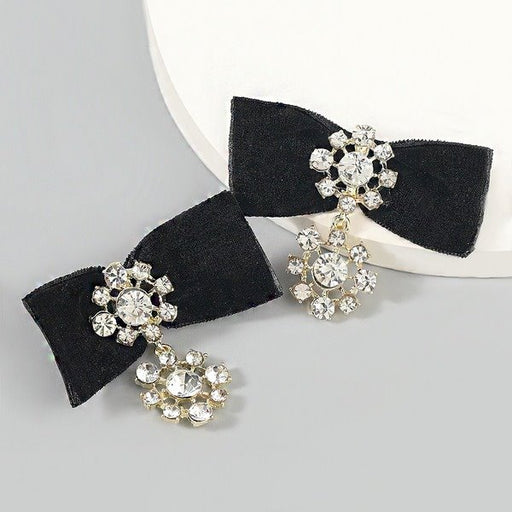 Wholesale Alloy Acrylic Flannel Bowknot Flower Earrings JDC-ES-JL735 Earrings 氿乐 Wholesale Jewelry JoyasDeChina Joyas De China