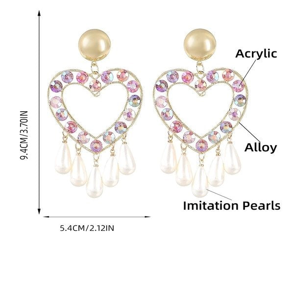 Wholesale Alloy Acrylic Heart Earrings JDC-ES-JL690colored rhinestones Earrings ?鹄? Wholesale Jewelry JoyasDeChina Joyas De China