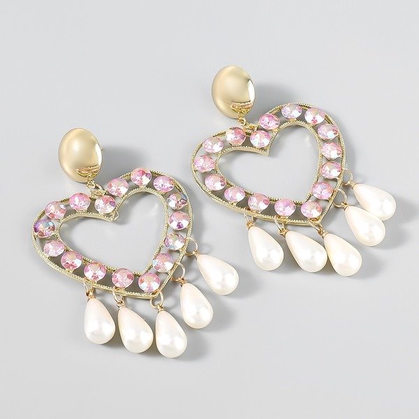 Wholesale Alloy Acrylic Heart Earrings JDC-ES-JL690colored rhinestones Earrings ?鹄? Wholesale Jewelry JoyasDeChina Joyas De China