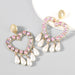 Wholesale Alloy Acrylic Heart Earrings JDC-ES-JL690colored rhinestones Earrings ?鹄? pink Wholesale Jewelry JoyasDeChina Joyas De China