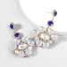 Wholesale Alloy Acrylic Resin Flower Earrings JDC-ES-JL802 Earrings 氿乐 blue Wholesale Jewelry JoyasDeChina Joyas De China