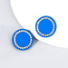 Wholesale Alloy Acrylic Round Earrings JDC-ES-JL793 Earrings 氿乐 blue Wholesale Jewelry JoyasDeChina Joyas De China