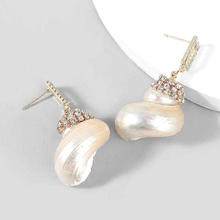 Wholesale Alloy Acrylic Shell Earrings JDC-ES-JL780 Earrings 氿乐 white Wholesale Jewelry JoyasDeChina Joyas De China