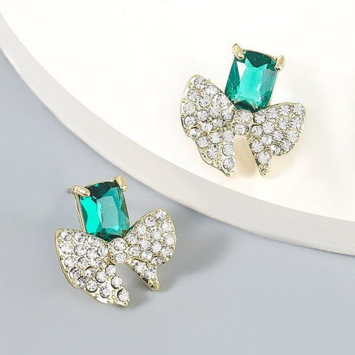 Wholesale Alloy Acrylic Square Bowknot Earrings JDC-ES-JL730 Earrings 氿乐 Wholesale Jewelry JoyasDeChina Joyas De China