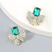 Wholesale Alloy Acrylic Square Bowknot Earrings JDC-ES-JL730 Earrings 氿乐 green Wholesale Jewelry JoyasDeChina Joyas De China