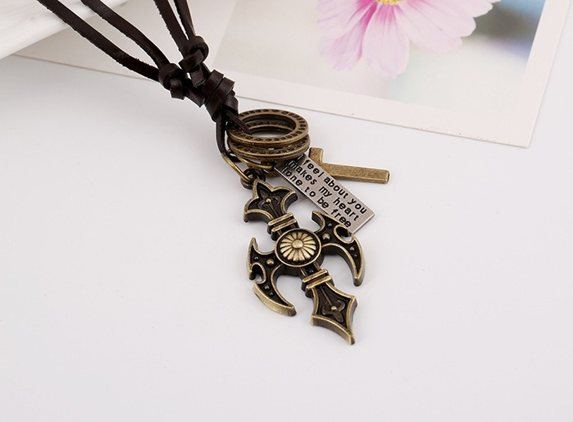 Bulk Jewelry Wholesale alloy African map leather necklaces JDC-MNE-PK037 Wholesale factory from China YIWU China