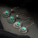 Bulk Jewelry Wholesale alloy alloy round turquoise long earrings JDC-ES-KJ065 Wholesale factory from China YIWU China