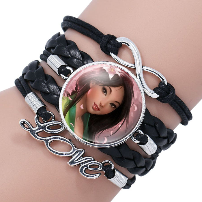 Wholesale Alloy Artificial Leather Glass Bracelet JDC-BT-NingX006 Bracelet 柠祥 12004303 Wholesale Jewelry JoyasDeChina Joyas De China