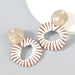 Wholesale alloy artificial leather imitation pearl earrings JDC-ES-JL785 Earrings 氿乐 brown Wholesale Jewelry JoyasDeChina Joyas De China
