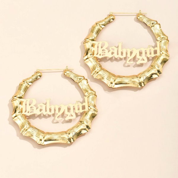 Wholesale alloy bamboo earrings JDC-ES-MiMeng012 Earrings 米萌 gold Wholesale Jewelry JoyasDeChina Joyas De China