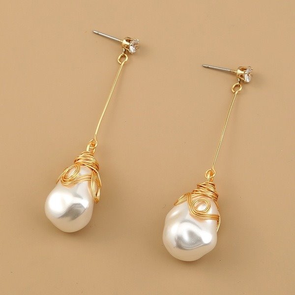 Wholesale Alloy Baroque Pearl Earrings JDC-ES-NM021 Earrings 诺铭 Wholesale Jewelry JoyasDeChina Joyas De China