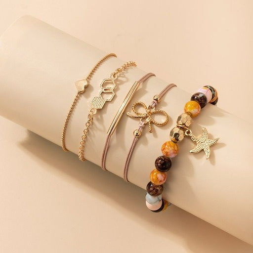 Wholesale alloy beaded sea star five-layer bracelet JDC-BT-C161 Bracelet 咏歌 Wholesale Jewelry JoyasDeChina Joyas De China