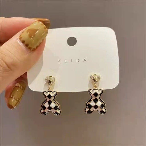 Wholesale Alloy Bear Silver Needle Earring JDC-ES-XuF074 Earrings 旭帆 Wholesale Jewelry JoyasDeChina Joyas De China