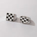 Wholesale alloy black and white checkerboard ring two-piece set JDC-RS-C342 Rings 咏歌 Wholesale Jewelry JoyasDeChina Joyas De China