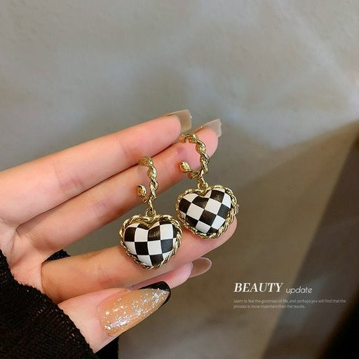 Wholesale alloy black and White Earrings JDC-ES-BY-114 Earrings 宝钰 Wholesale Jewelry JoyasDeChina Joyas De China