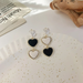 Wholesale alloy black and White Love Earrings JDC-ES-MS149 Earrings JoyasDeChina Wholesale Jewelry JoyasDeChina Joyas De China