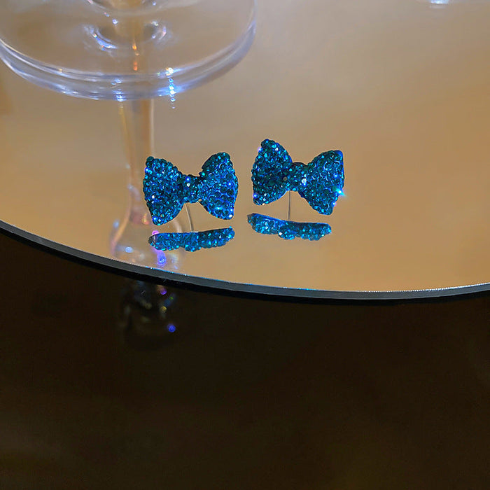 Wholesale alloy Blue Bow Earrings JDC-ES-BY-089 Earrings 宝钰 1 Wholesale Jewelry JoyasDeChina Joyas De China