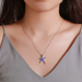 Bulk Jewelry Wholesale alloy blue starfish necklace JDC-NE-A355 Wholesale factory from China YIWU China