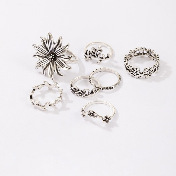 Bulk Jewelry Wholesale alloy Bohemian national wind large flower leaves 7 piece rings set JDC-RS-C243 Wholesale factory from China YIWU China
