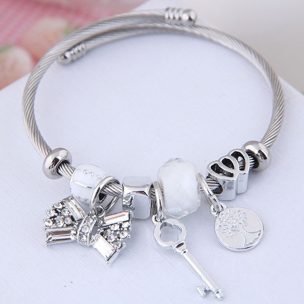 Bulk Jewelry Wholesale alloy bow key bracelet JDC-BT-wy078 Wholesale factory from China YIWU China