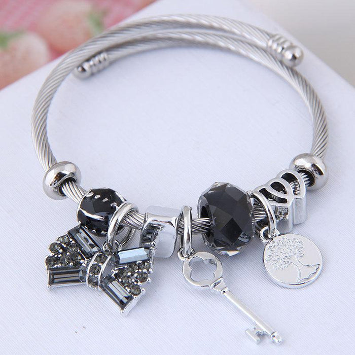 Bulk Jewelry Wholesale alloy bow key bracelet JDC-BT-wy078 Wholesale factory from China YIWU China