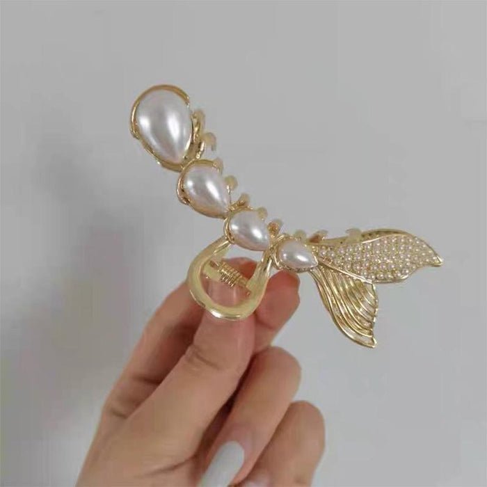 Bulk Jewelry Wholesale alloy bow pearl opal hair clips JDC-HC-K060 Wholesale factory from China YIWU China
