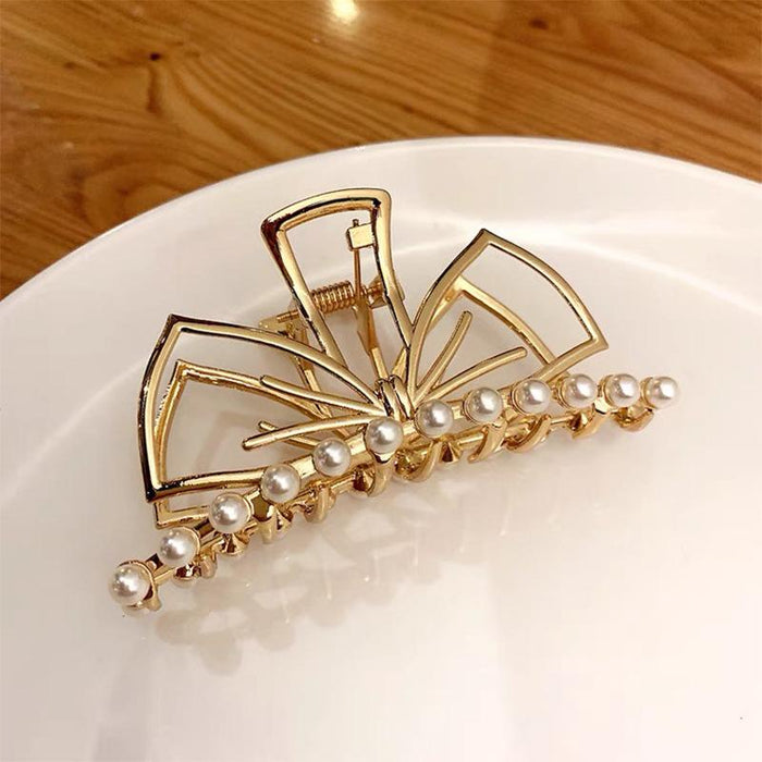 Bulk Jewelry Wholesale alloy bow pearl opal hair clips JDC-HC-K060 Wholesale factory from China YIWU China