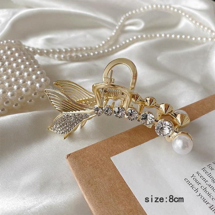 Bulk Jewelry Wholesale alloy bow pearl tassel hair clips JDC-HC-DJ006 Wholesale factory from China YIWU China