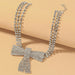 Wholesale alloy bow Silver Necklaces JDC-NE-YWJQ023 Necklaces 砱拫儕? Wholesale Jewelry JoyasDeChina Joyas De China