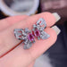Wholesale Alloy Butterfly Earrings JDC-ES-ZhenR008 Earrings 臻荣 pink Wholesale Jewelry JoyasDeChina Joyas De China