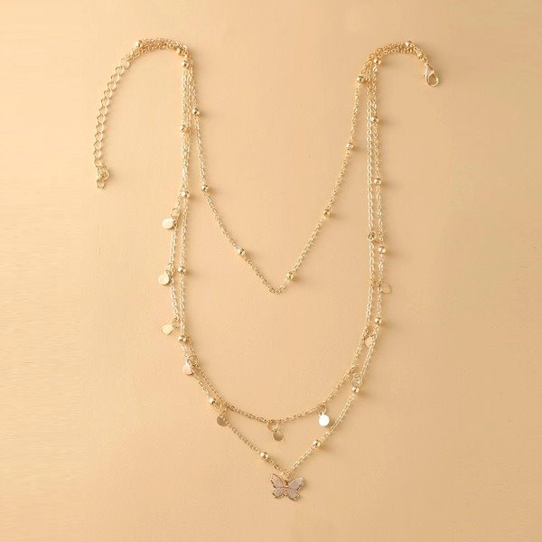 Wholesale Alloy Butterfly Necklaces JDC-NE-F595 Necklaces 澈眳奾 Wholesale Jewelry JoyasDeChina Joyas De China