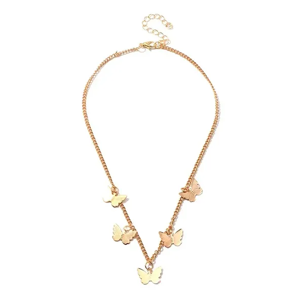 Bulk Jewelry Wholesale alloy butterfly pendant clavicle chain female golden white JDC-NE-e008 Wholesale factory from China YIWU China