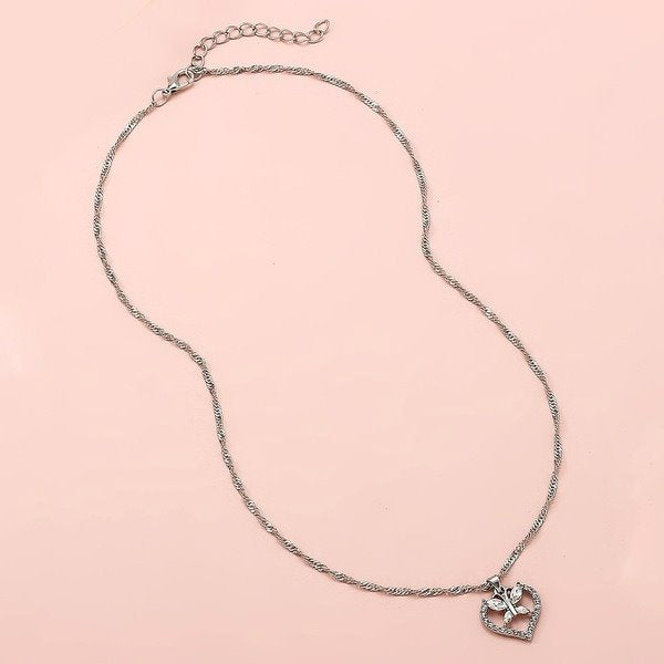 Wholesale alloy butterfly pendant necklace JDC-NE-A104 NECKLACE 妙雅 Wholesale Jewelry JoyasDeChina Joyas De China