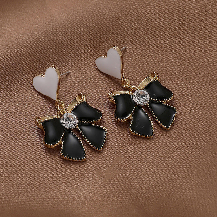 Wholesale alloy butterfly Rhinestone Earrings ?JDC-ES-YWJQ037 Earrings 精巧 black Wholesale Jewelry JoyasDeChina Joyas De China