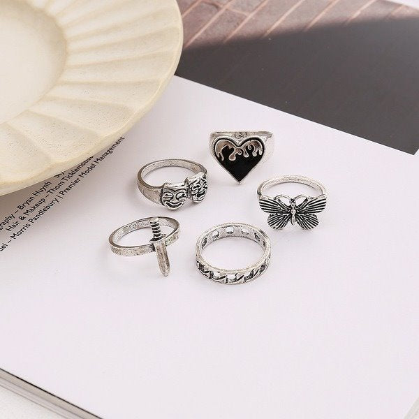 Wholesale Alloy Butterfly Rings Set JDC-RS-F597 Rings 韩之尚 Wholesale Jewelry JoyasDeChina Joyas De China