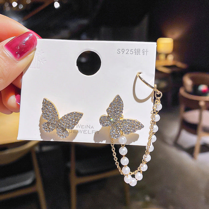 Wholesale alloy Butterfly Silver Earrings JDC-ES-BY023 Earrings 宝钰 2 Wholesale Jewelry JoyasDeChina Joyas De China