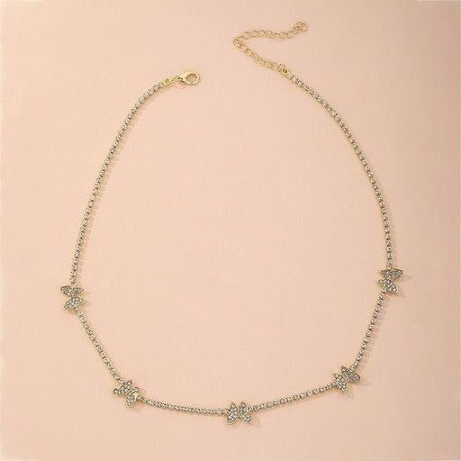 Wholesale alloy Butterfly Silver Necklaces JDC-NE-YWJQ005 Necklaces 砱拫儕? Wholesale Jewelry JoyasDeChina Joyas De China